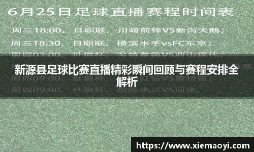 新源县足球比赛直播精彩瞬间回顾与赛程安排全解析